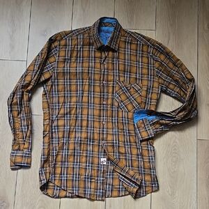 TRUE RELIGION Plaid Men's Western Slim Fit Shirt Size M